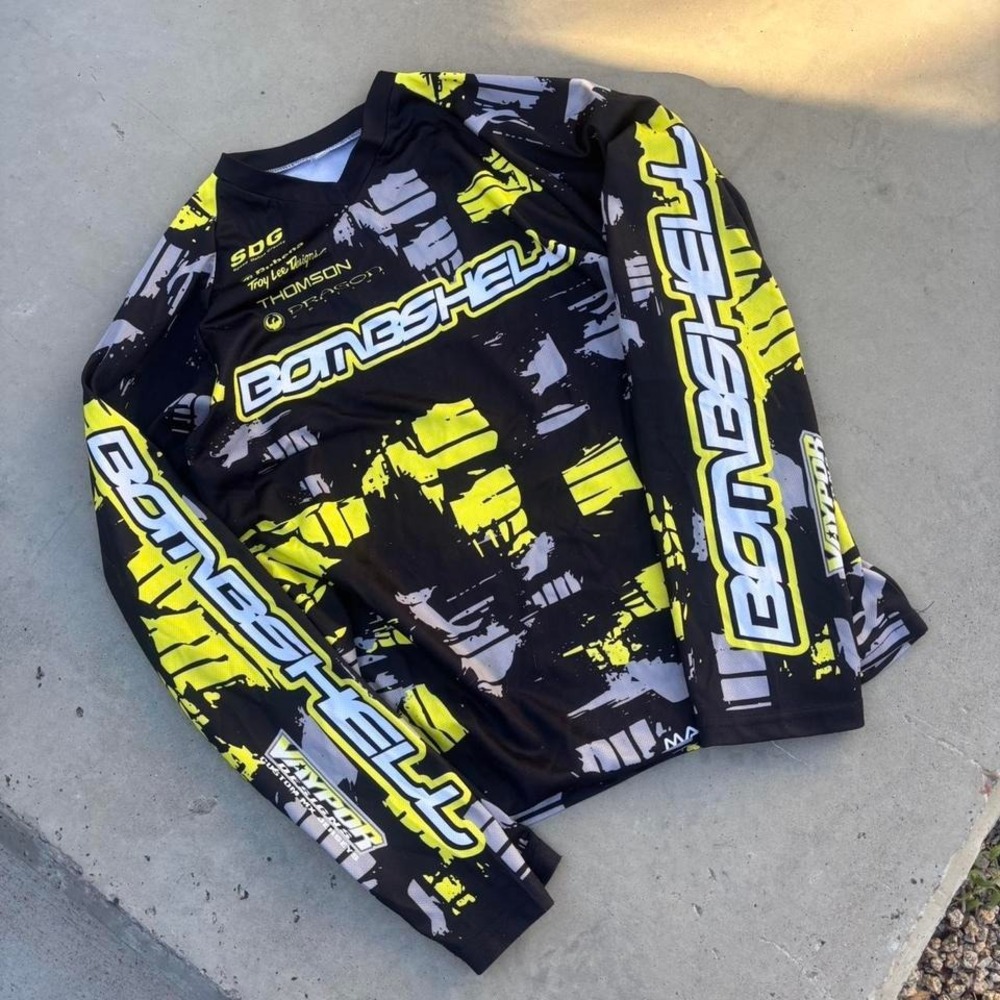 Black and yellow Bombshell long‎ sleeve jersey #motocross Bmx